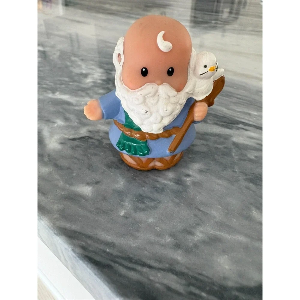 Fisher Price Little People‎ 2002 Noah Blue w Bird Bible Story Figure